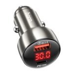 HOCO Z50 CARGADOR DE AUTO DUAL PORT 48W USB-A Y USB-C METAL GRAY