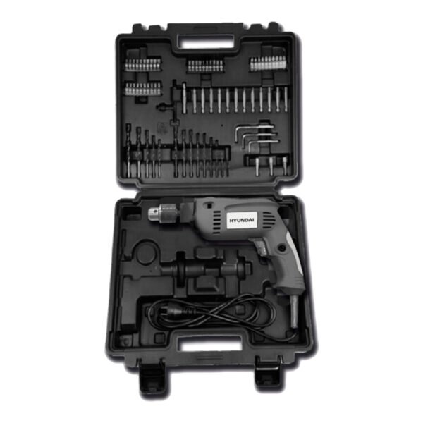 Kit Taladro Percutor Hyundai 550W + Valija C/Herramientas 72Pcs