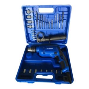 Kit Taladro Percutor Hyundai 600W + Valija C/Herramientas 28Pcs
