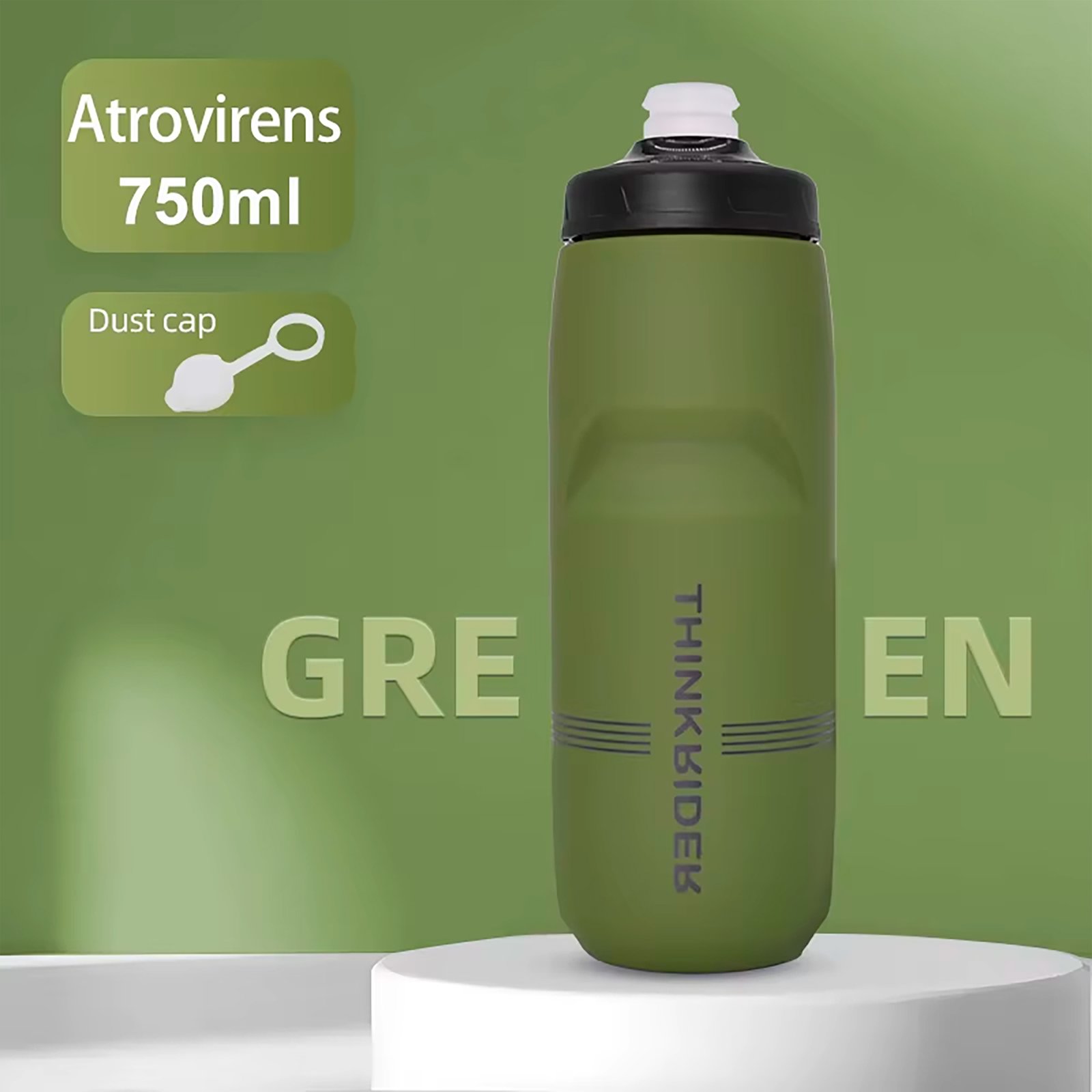 Botella Para Ciclismo Thinkrider 750ml Antideslizante Tapa Con Bloqueo - Imagen 3