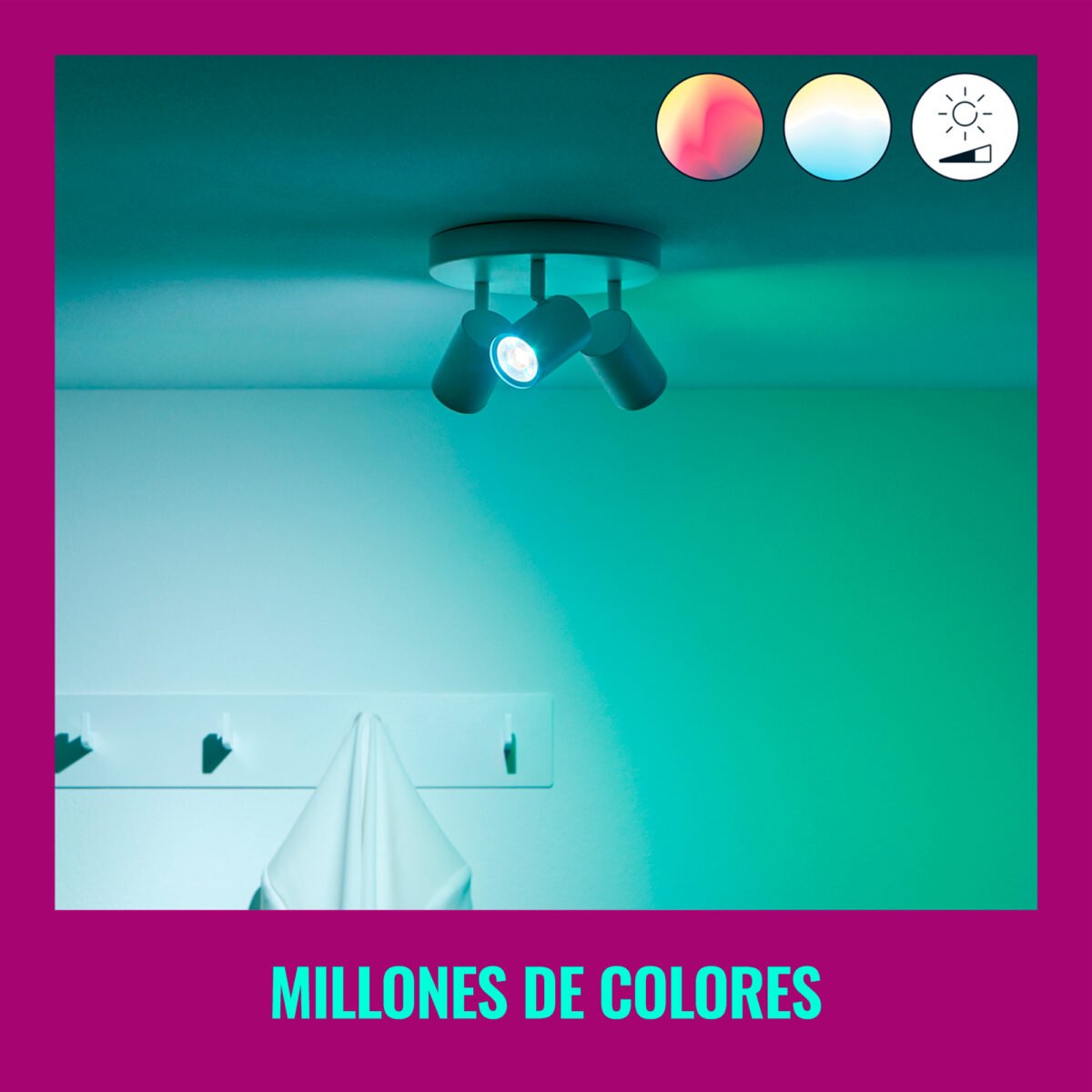 Lámpara Led Empotrable Philips Wiz 16W Blanco Y Color - Imagen 2