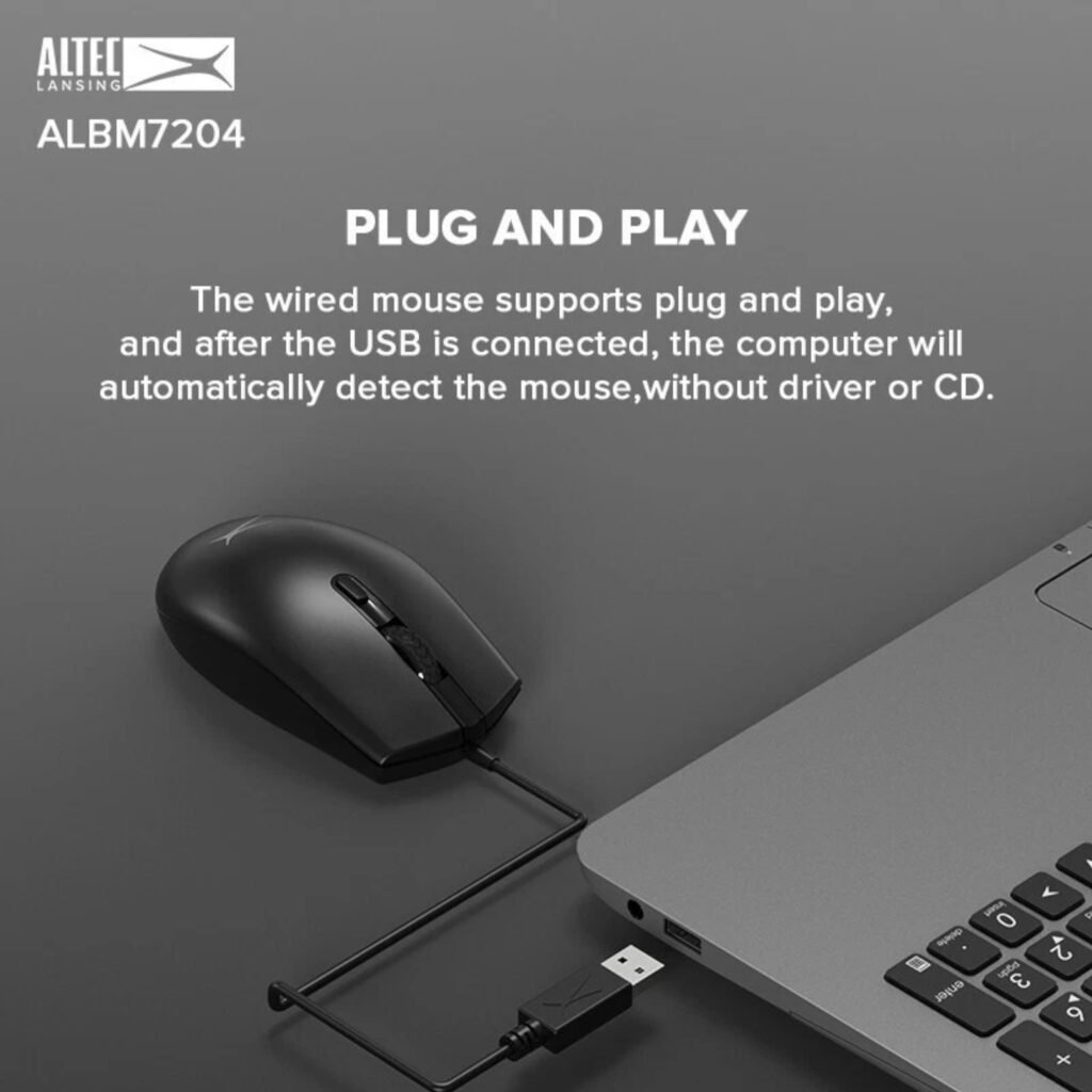 Mouse Altec Lansing ALBM7204 — Diseño ambidiestro para distintos usuarios
