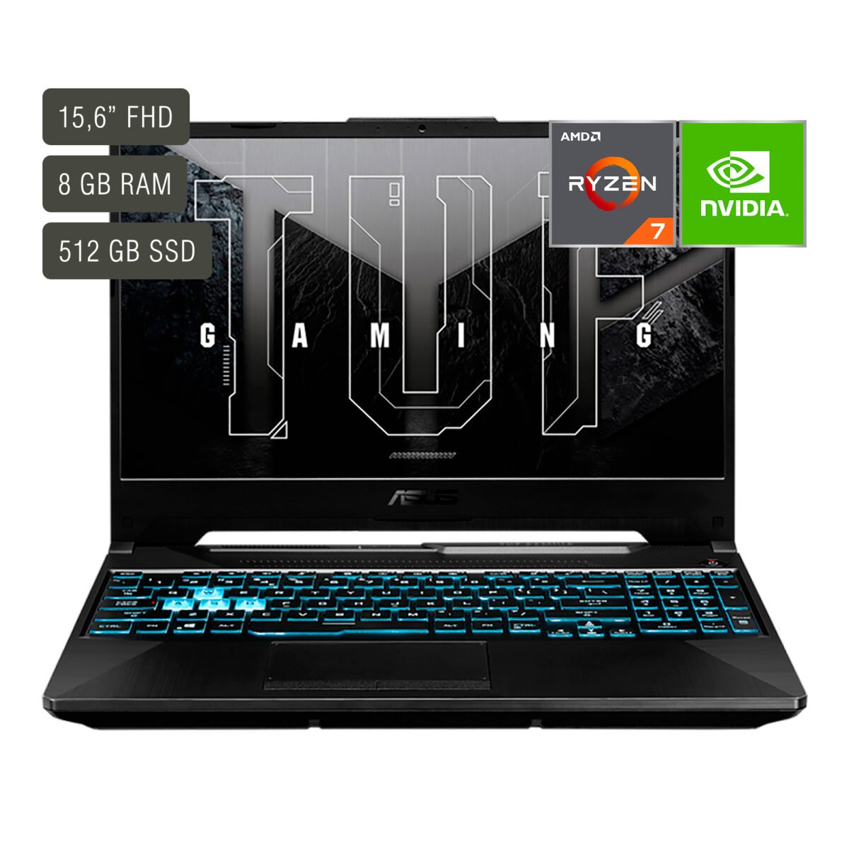 Notebook Gamer Asus Tuf 15,6'' Ryzen 7 8gb 512gb Win11 Rtx3050 - Imagen 7