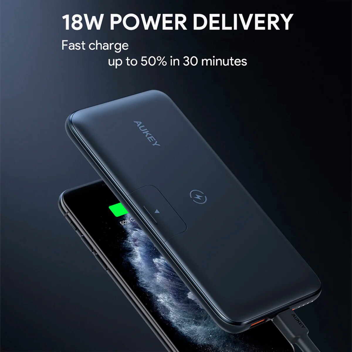 Powerbank Aukey 10000mah 1 Usb C / 1 Usb A - Imagen 3