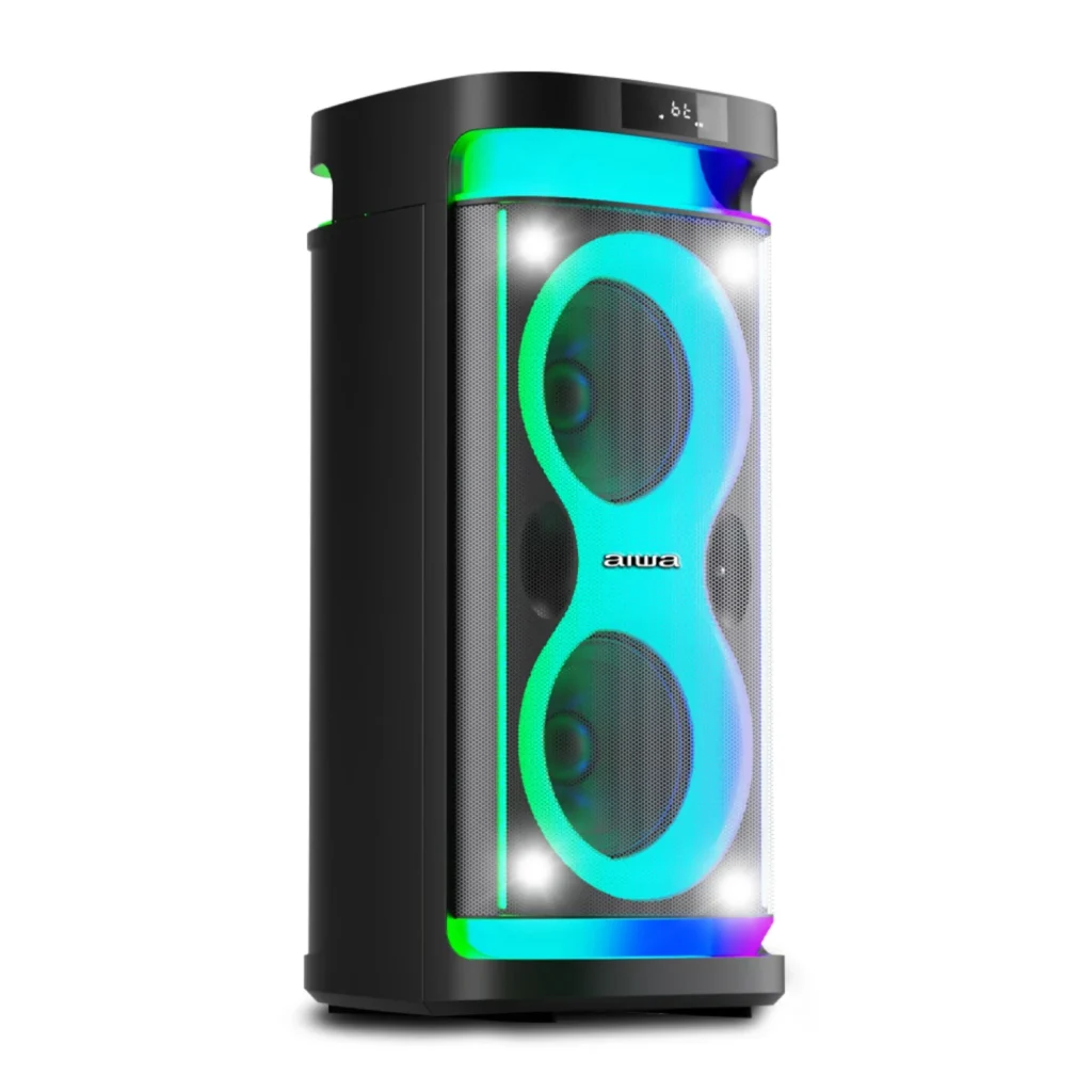 Parlante Aiwa AWPOH4D — Sonido, iluminación y radio FM