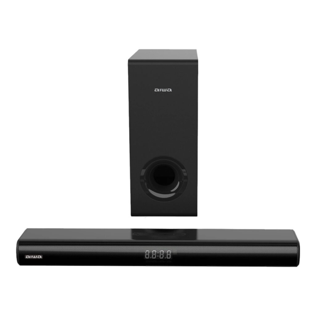 Barra de sonido Aiwa AWSBC800WW — Audio 2.1 con subwoofer inalámbrico