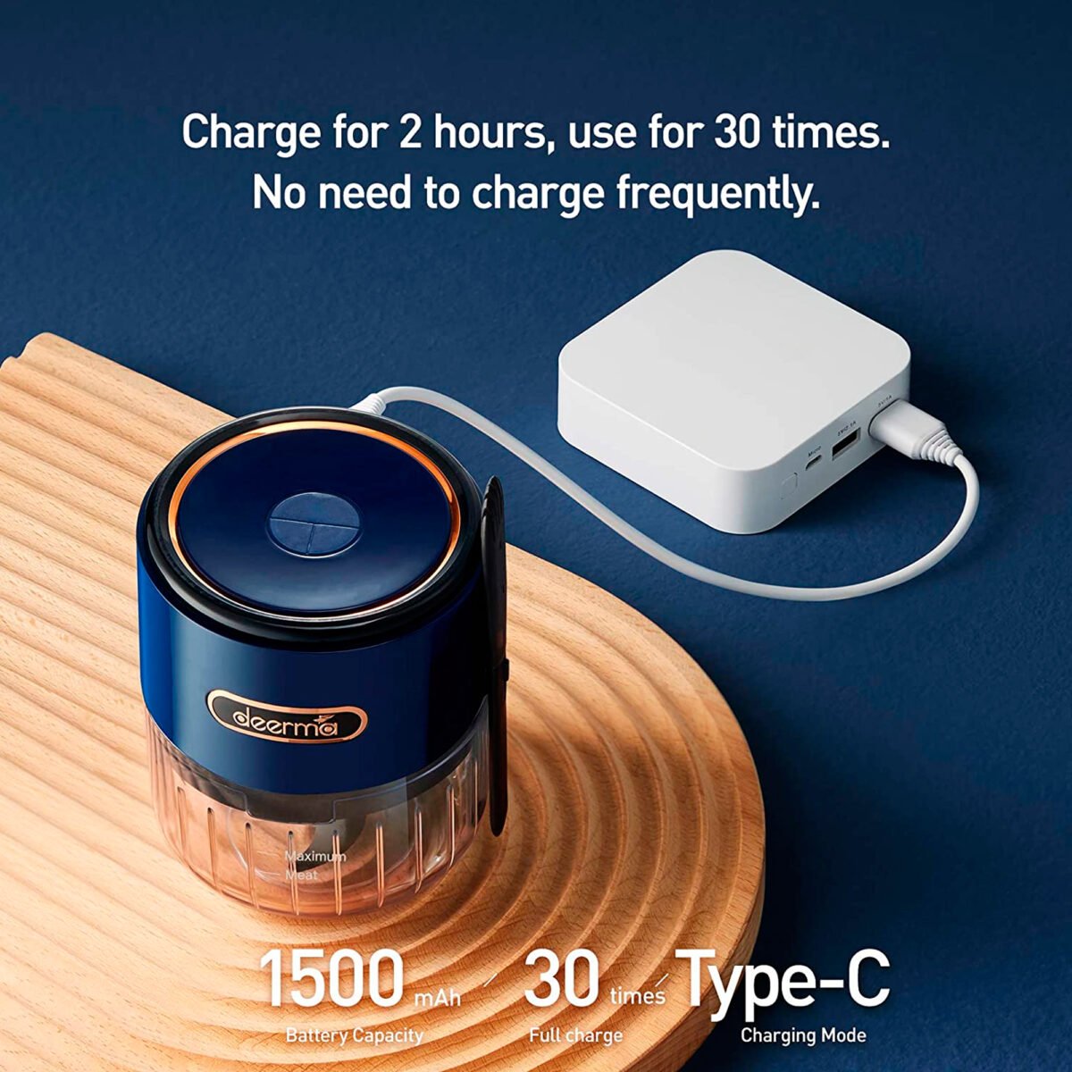 Mini Picadora De Alimentos Deerma 150ml 3600RPM 40W - Imagen 6