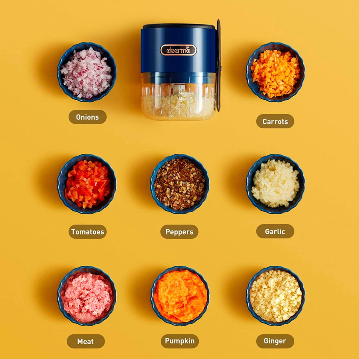 Mini Picadora De Alimentos Deerma 150ml 3600RPM 40W - Imagen 4