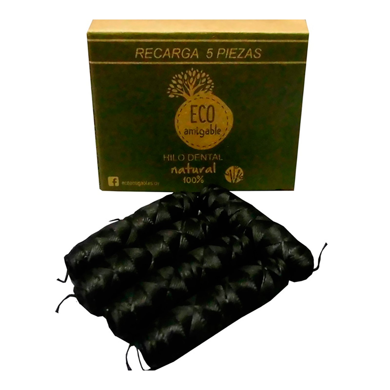 BAMBOOFLOSSBOX_01.jpg Recarga Hilo Dental Ecológico De Carbón De Bambú 5u - Imagen 1