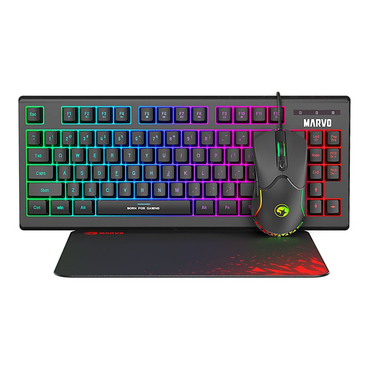Combo Gaming Marvo Cm310 Mousepad Mouse Teclado Español - Imagen 3