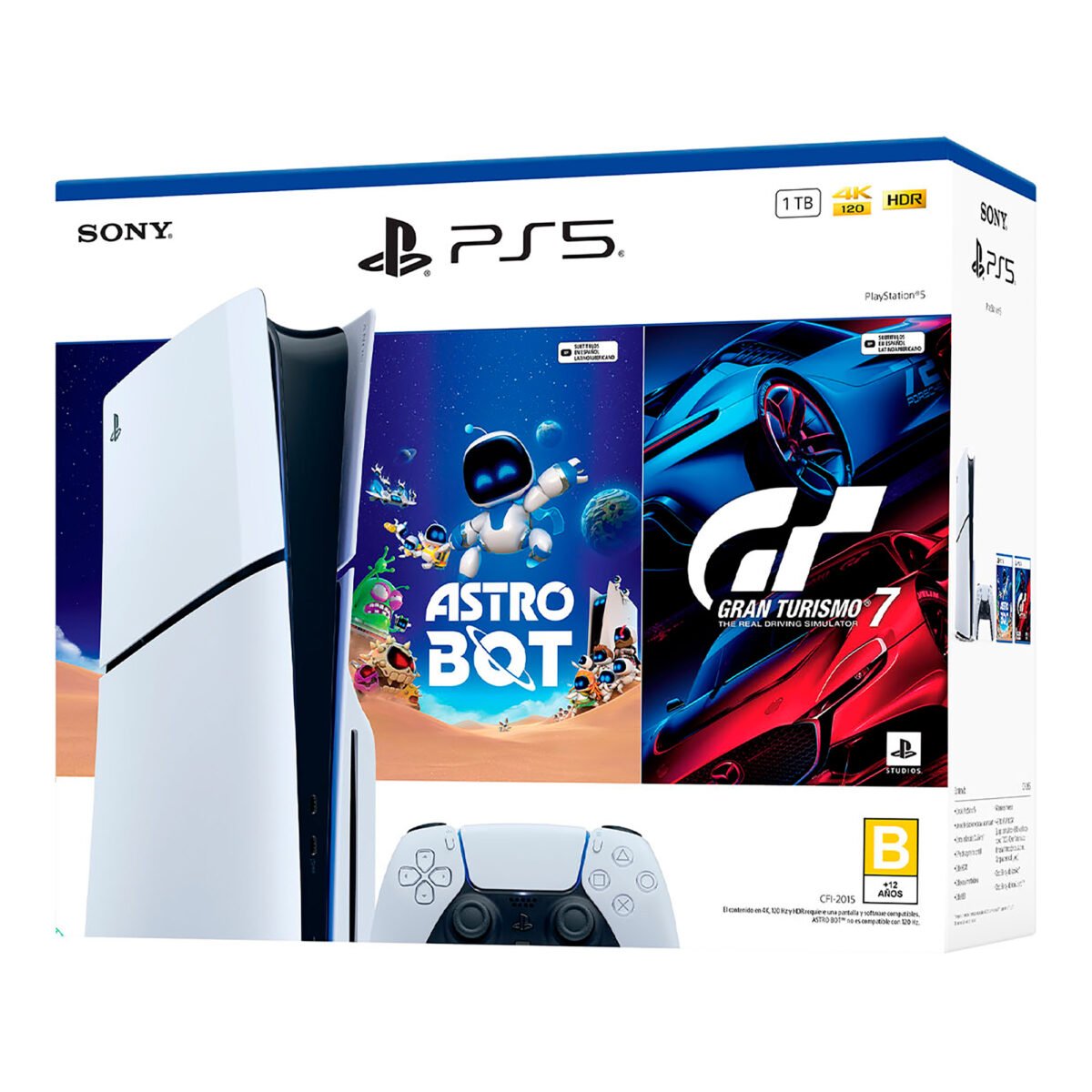 Consola Ps5 Slim Sony 16gb 1tb Blu-ray Dvd Astro Bot + Gran Turismo 7 - Imagen 3