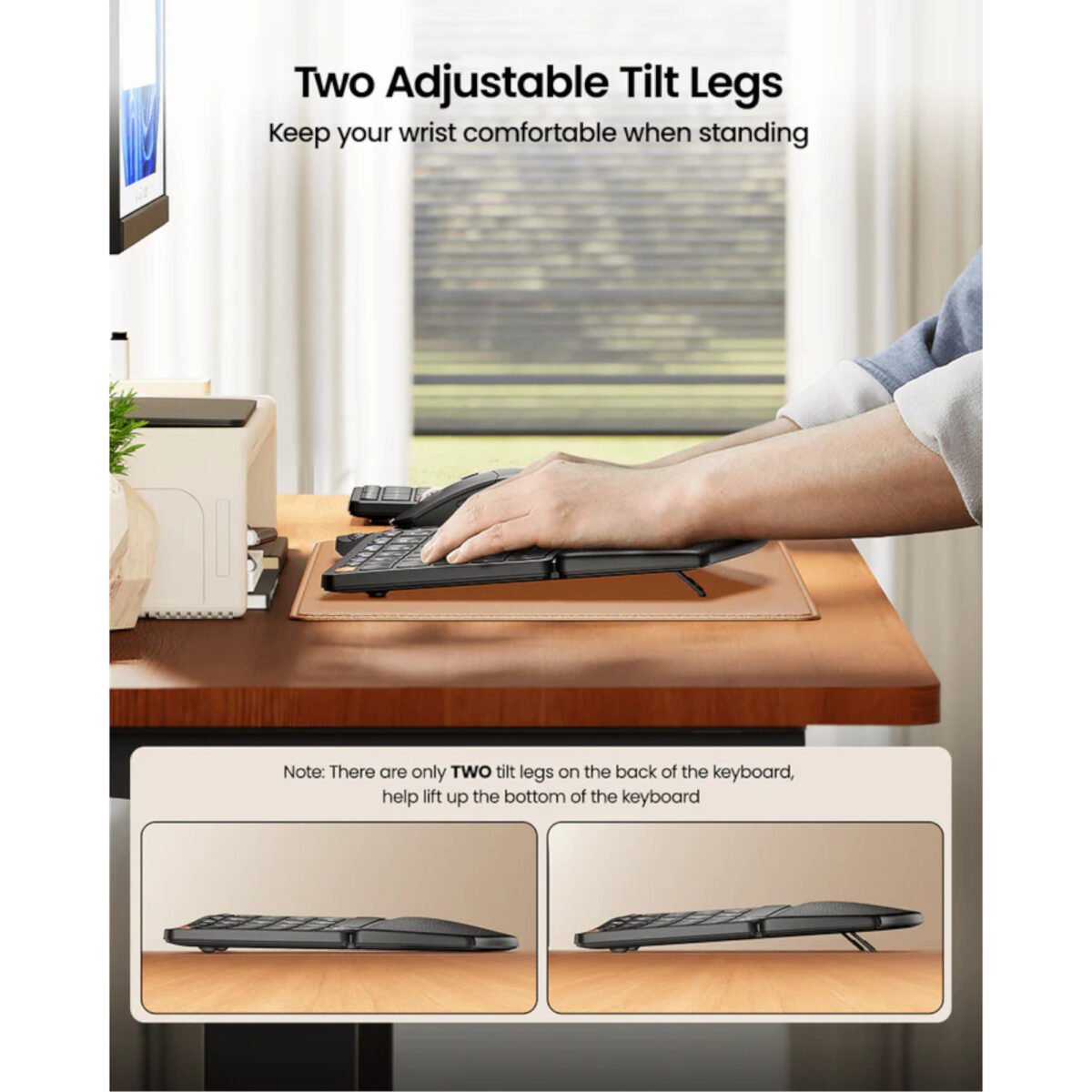 Combo Mouse y Teclado Español Ergonómico Inalámbrico 3en1 ProtoArc Ekm04 - Imagen 2