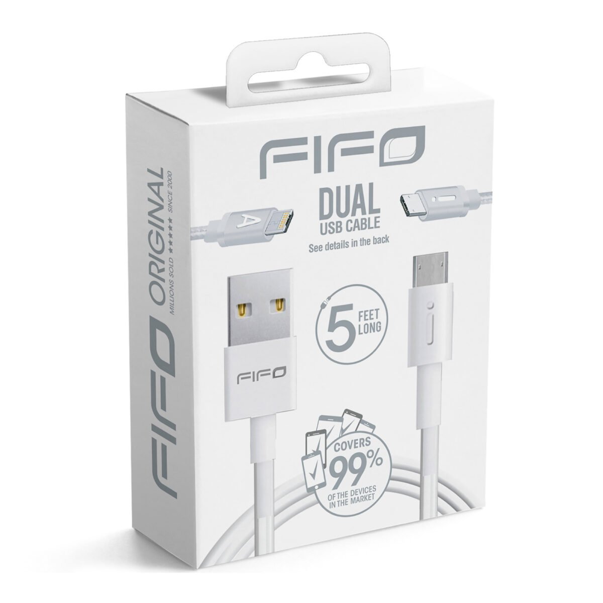 Cable Fifo Dual Usb a Micro Usb / Lightning 1,5 M - Imagen 2