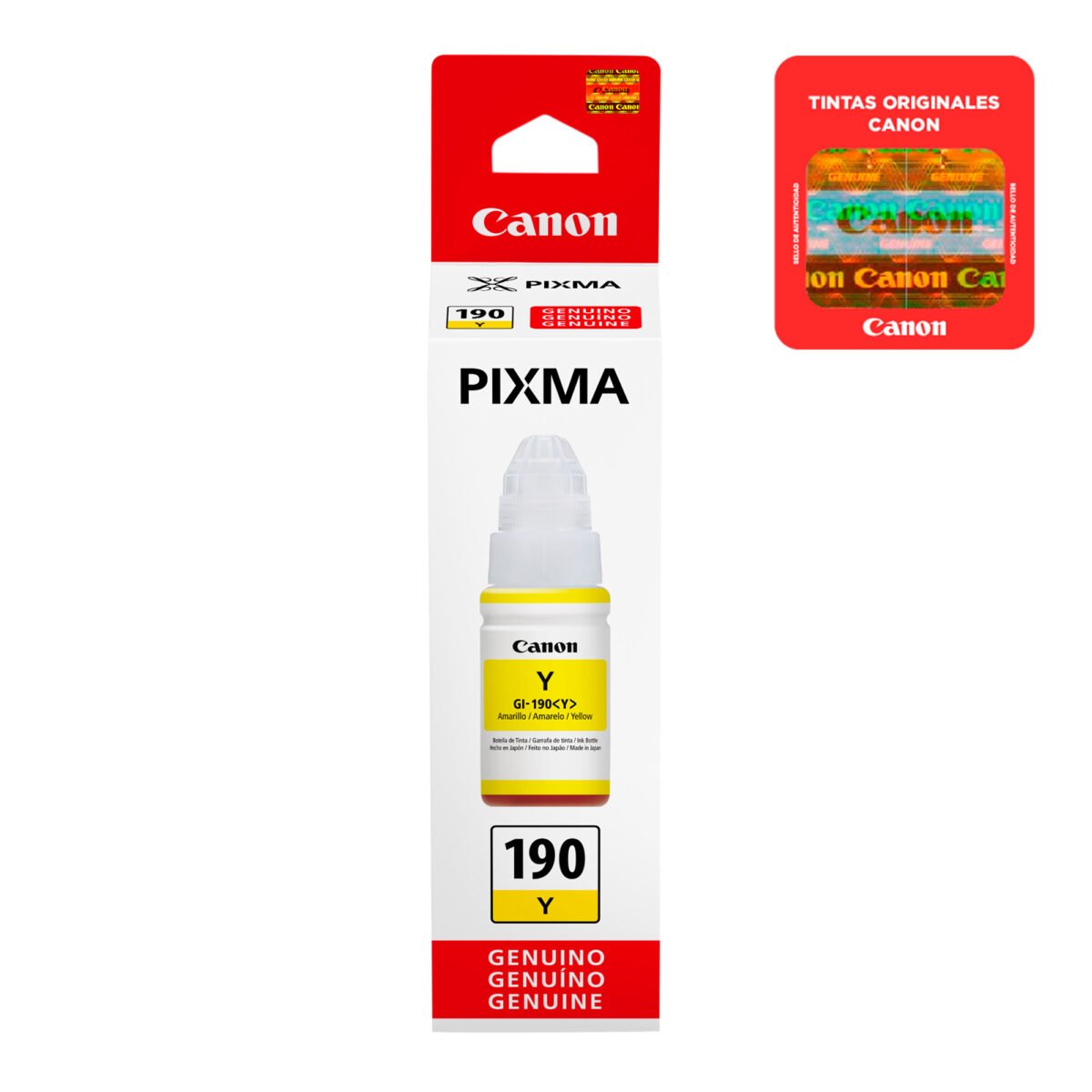GI-190-YW_02.jpg Botella De Tinta Canon Amarillo GI-190 Y 70ml