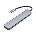 Hub Usb C 7en1 Unno Hb1107sv Hdmi Usb Lector De Tarjetas - Imagen 4