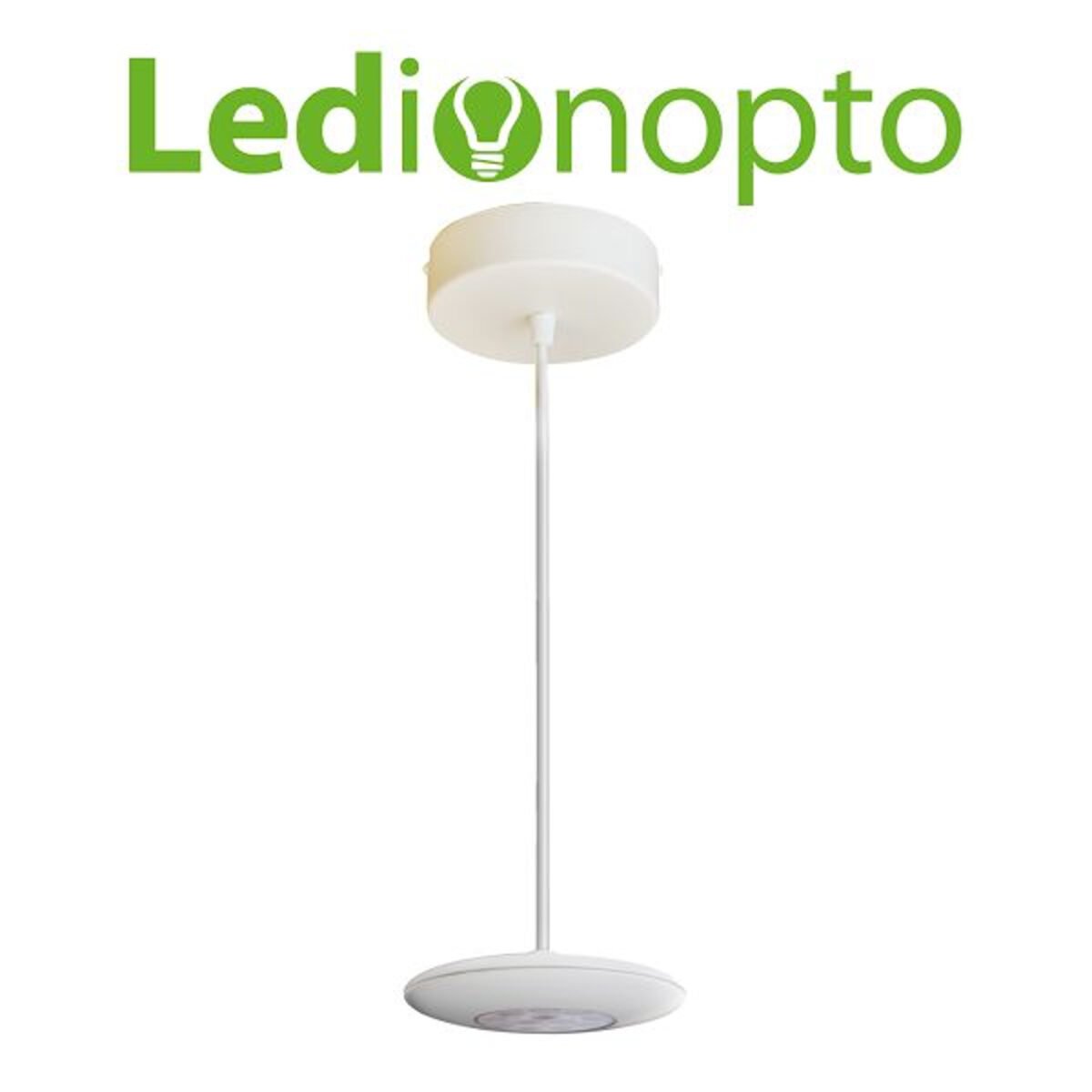 Lámpara Led Ledion Colgante 15w 3000k Aro Plateado 38° Dimerizable