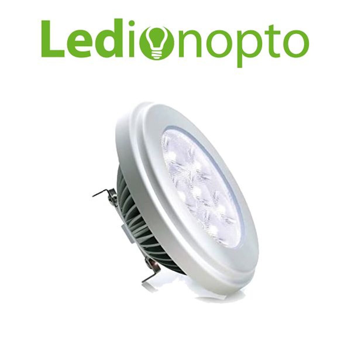 Lámpara Led Ledion Ar111 10w 2800k Aro Plateado 25° - Imagen 2