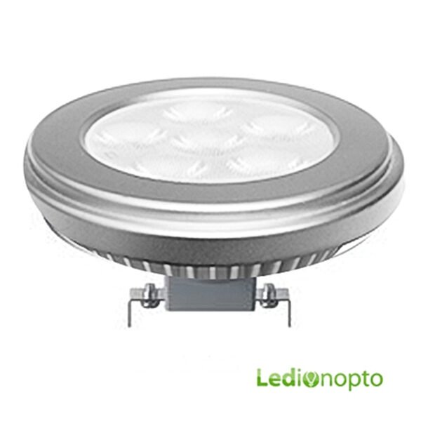 Lámpara Led Ledion Ar111 10w 2800k Aro Plateado 25°