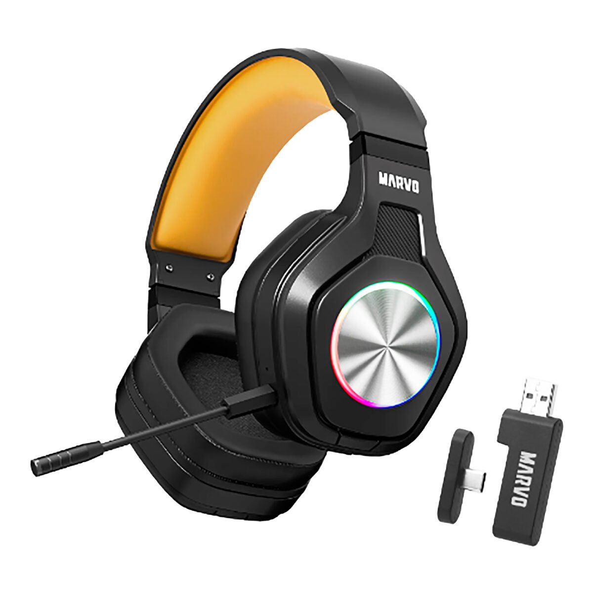 Auriculares Gaming Inalámbricos Marvo Pulz 80w RGB - Imagen 5