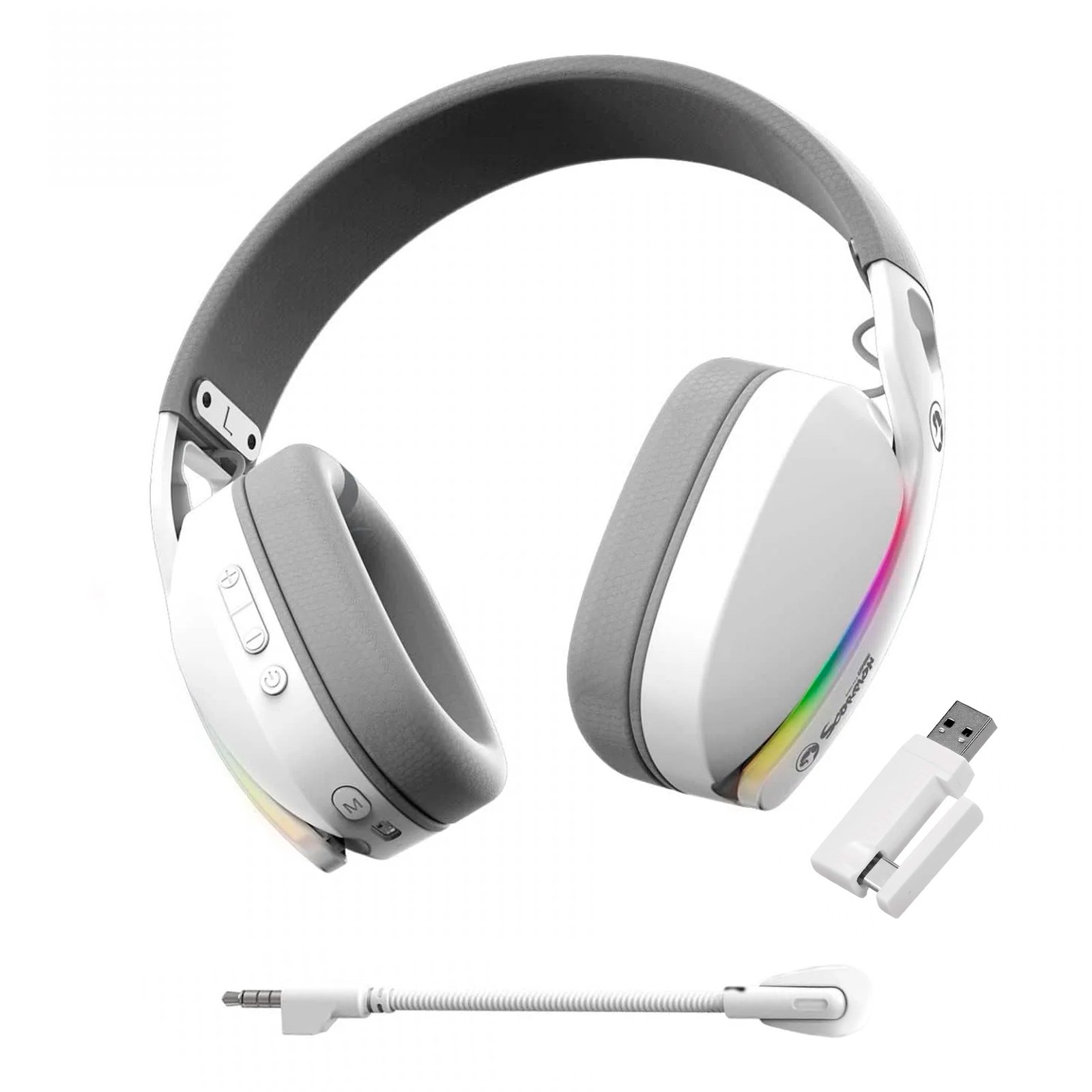 MARHG9086WWT_03.jpg Auriculares Gaming Cableados Inalámbricos Marvo HG9086W RGB - Imagen 1