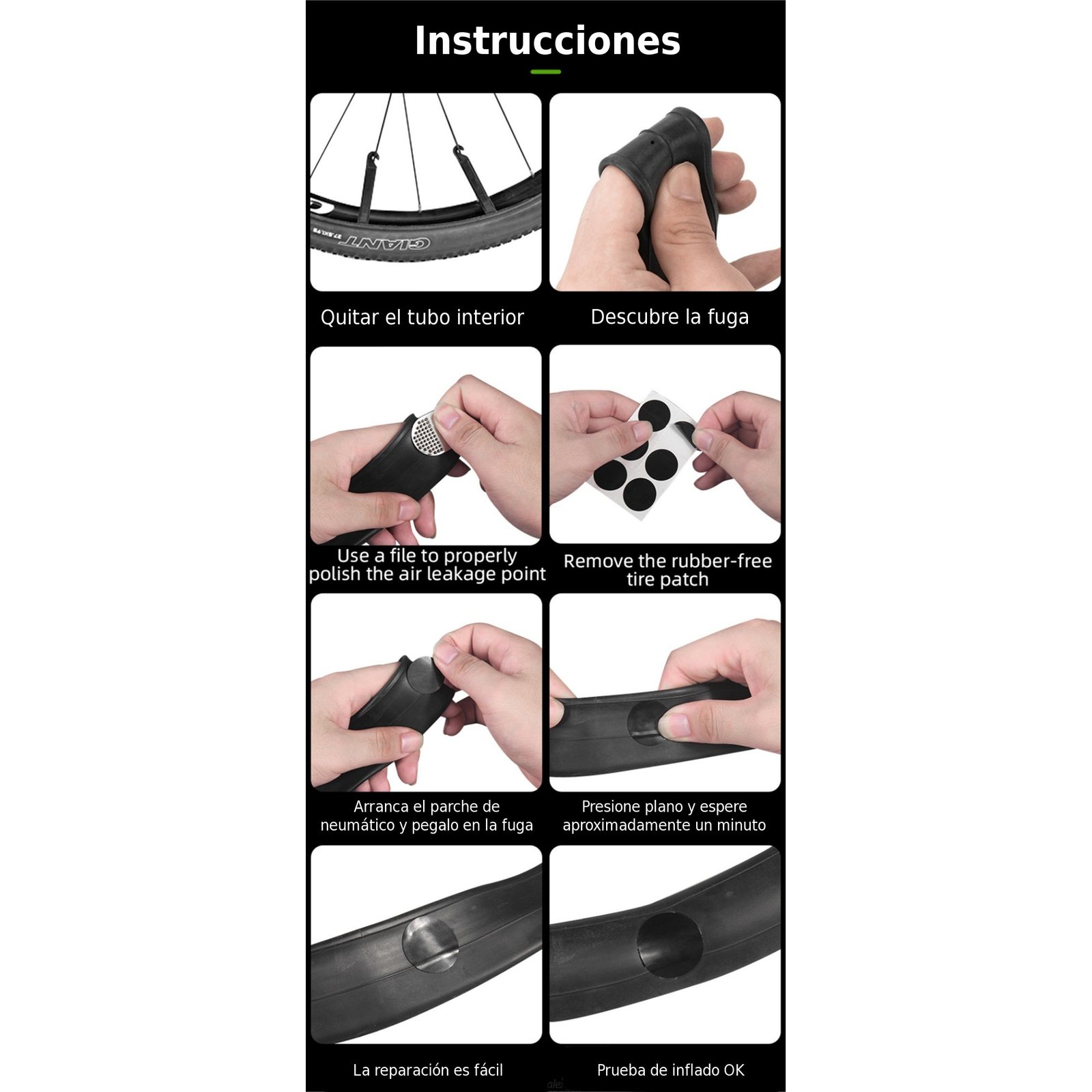 MJBT1001_-POS6.jpg Kit Parches Para Neumático Bicicleta Rockbros 6 Unidades - Imagen 1