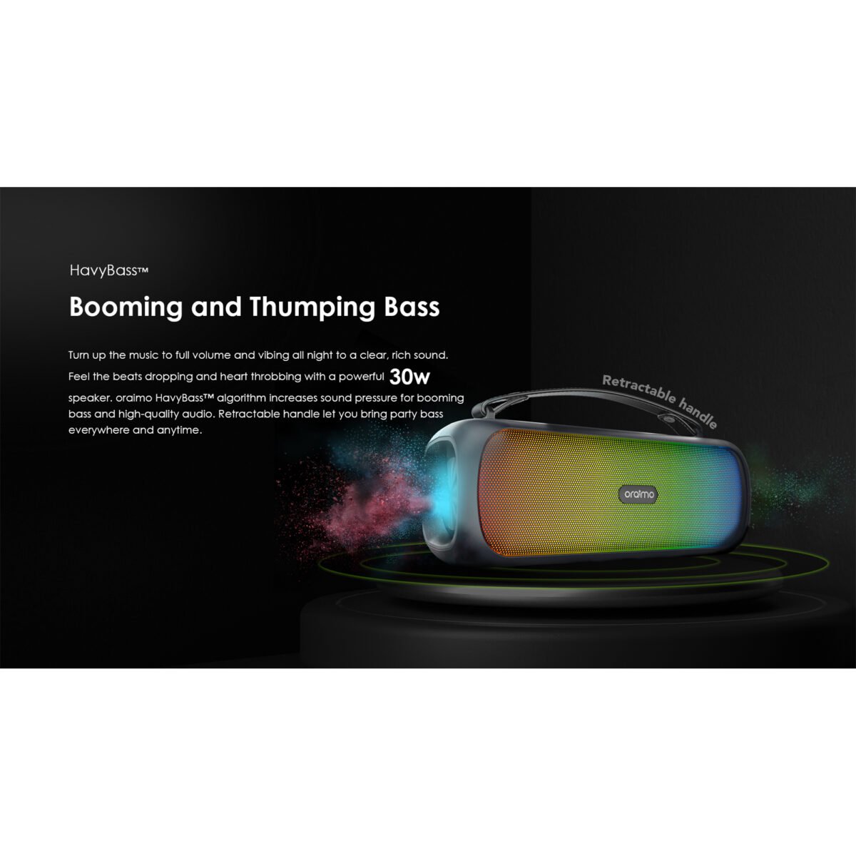 Parlante Inalámbrico Oraimo Boom 30w Ipx5 Bluetooth - Imagen 4