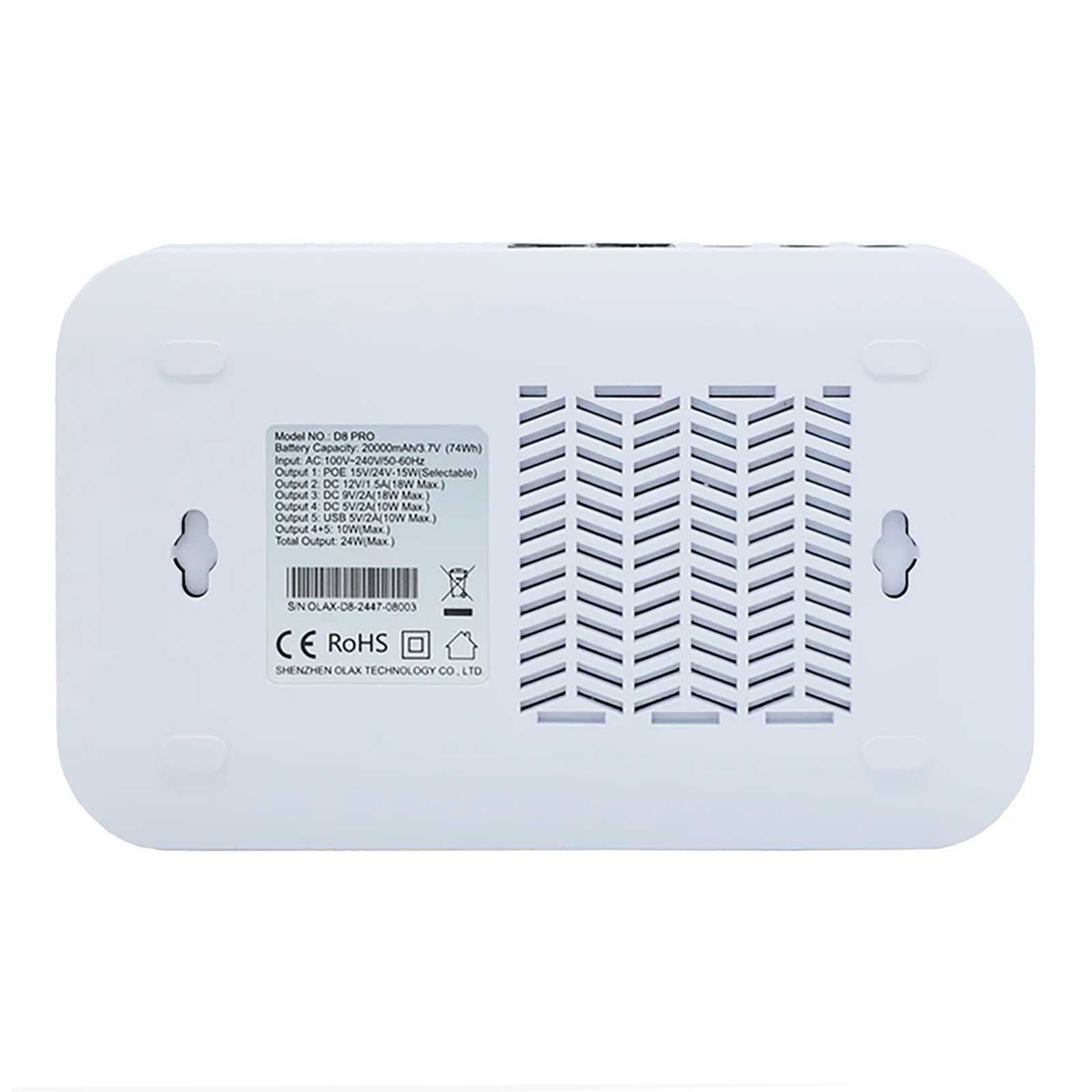 OLAD8PROWT_03.jpg Smart Mini DC UPS Olax D8 Pro 24w Rj45 20000mah - Imagen 1