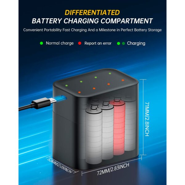 PUJB0DP45BY5J_06.jpg Cargador Pujimax Para 8 Pilas AA + 8 Pilas AA 1,5v Litio 4255mwh