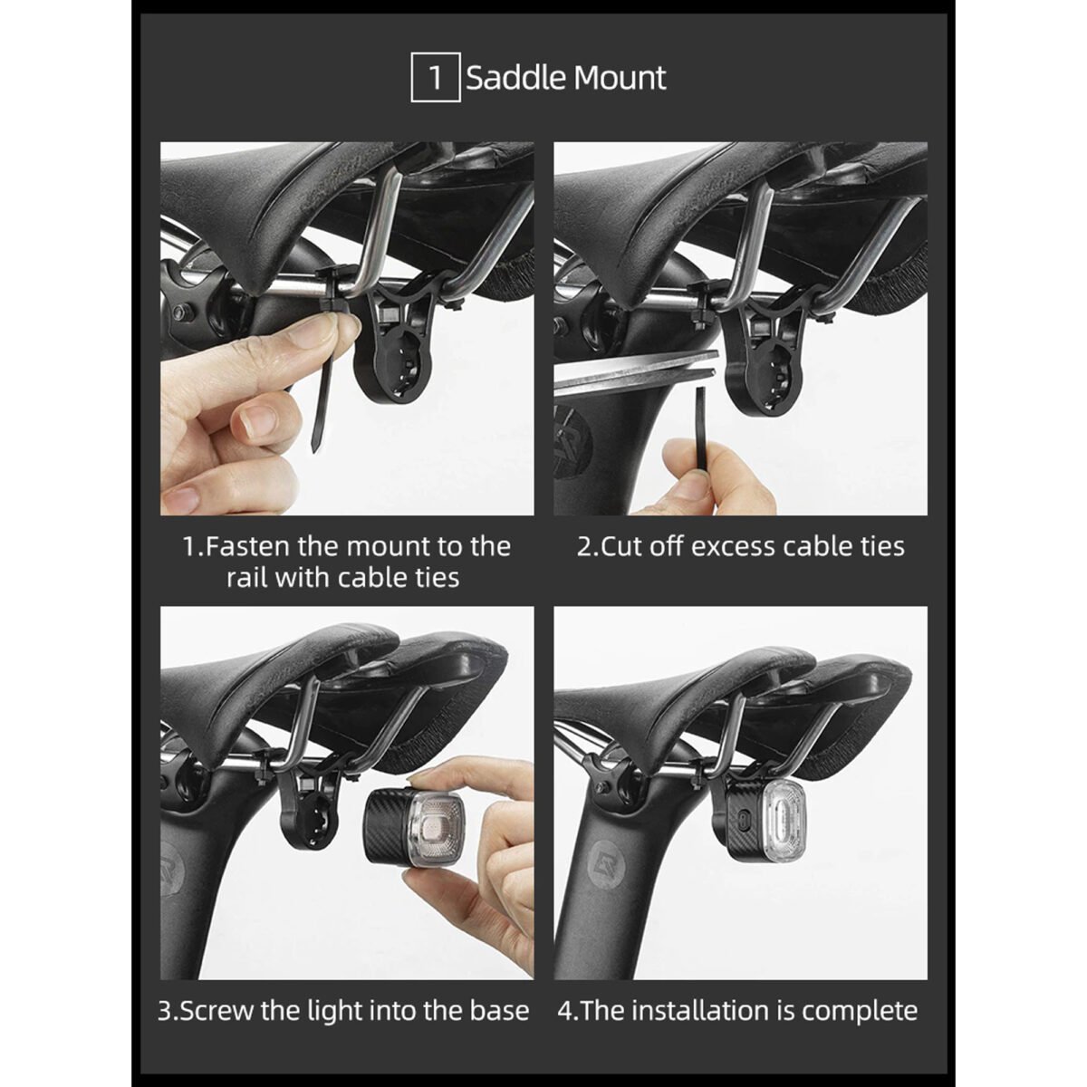 Luz De Bicicleta Rockbros 5 Led 5 Modos 3 Brillos Ipx6 - Imagen 5