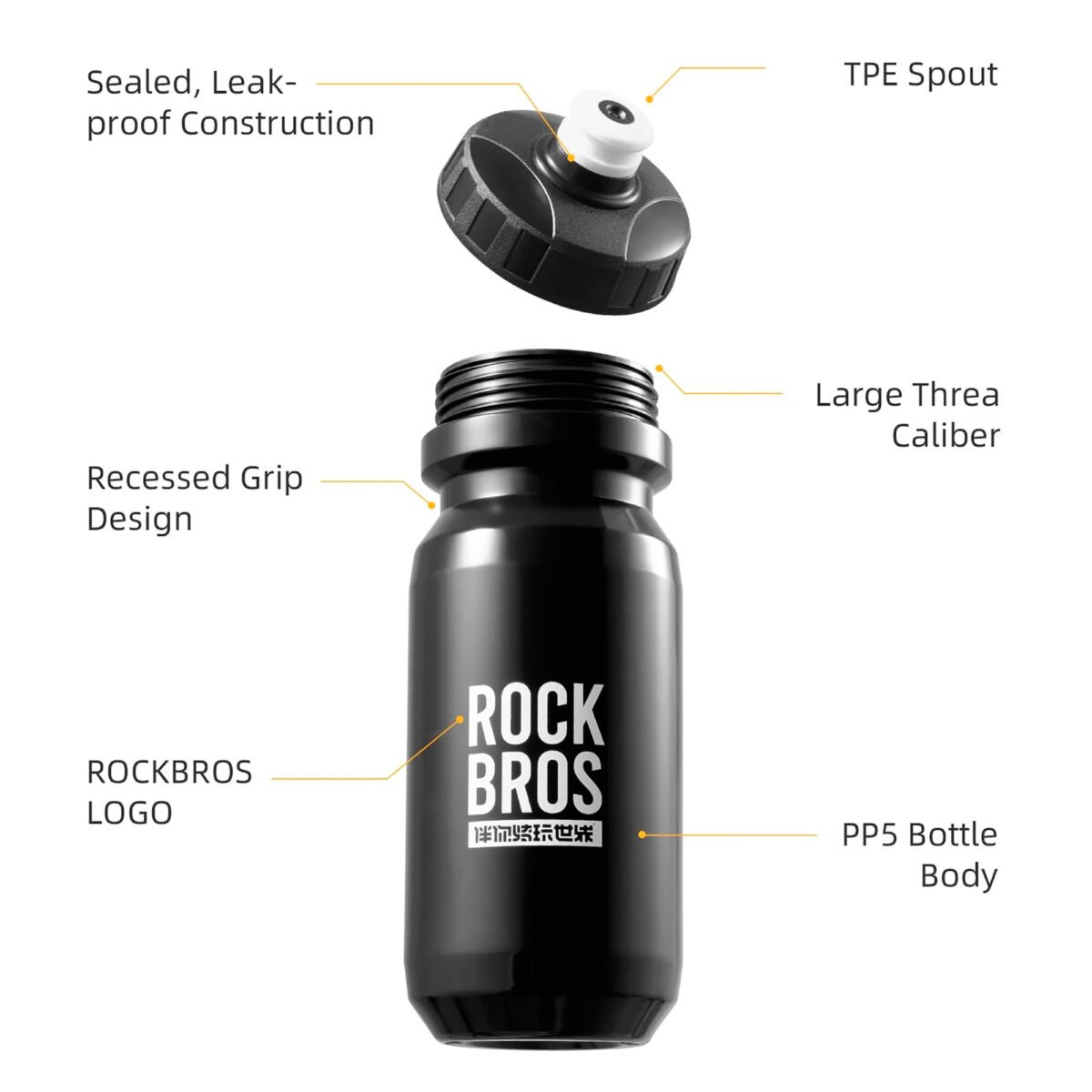 Caramañola Rockbros 600ml Ergonómica - Imagen 3