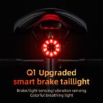 Luz Trasera Inteligente Para Bicicleta Rockbros Ipx6 5 Modos - Imagen 4