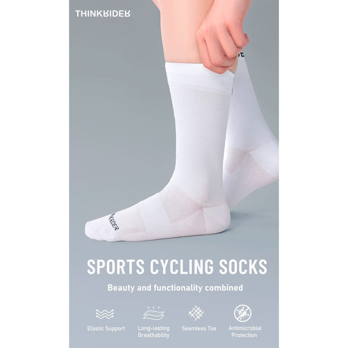 Medias Para Ciclismo Thinkrider Respirables Arco Y Talón Reforzados - Imagen 5