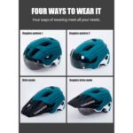 Casco Para Ciclista Thinkrider Con Lentes Visera Y Luz Trasera - Imagen 3