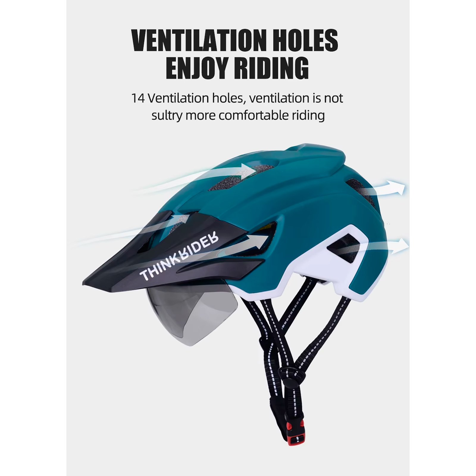 THIHT30_03-1.jpg Casco Para Ciclista Thinkrider Con Lentes Visera Y Luz Trasera - Imagen 1
