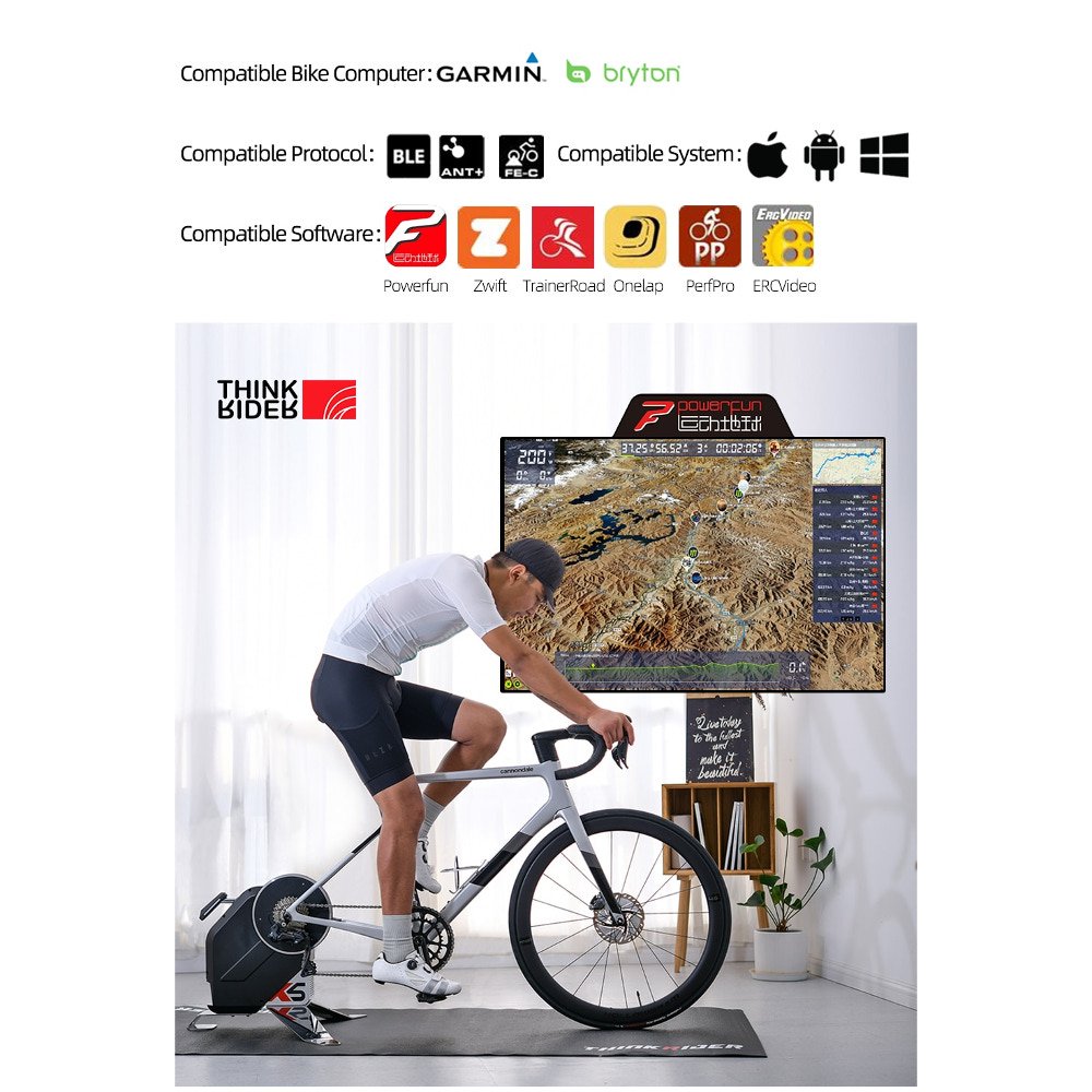 THINKX5NEOSMART-POS51.jpg Rodillo Para Bicicleta Thinkrider X5neo Entrenamiento - Imagen 1