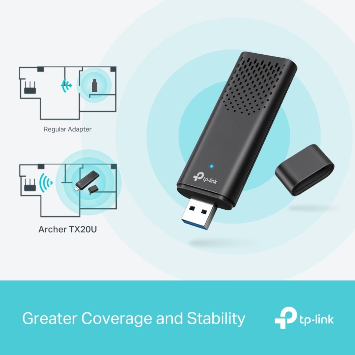 Adaptador de Red Tp-Link Usb Archer Tx20u Dual Band Ax1800 - Imagen 2