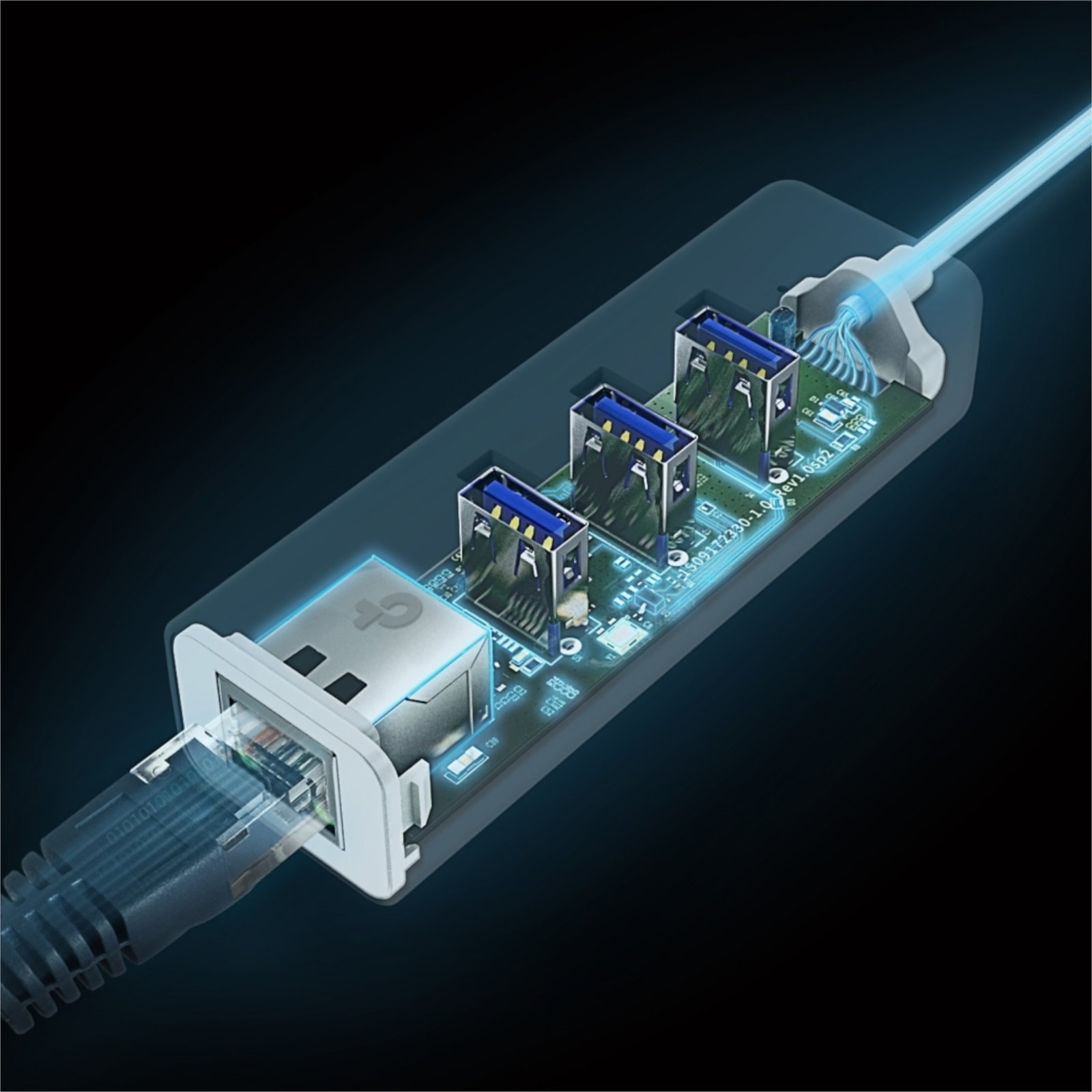 UE330C-03.jpg Adaptador de Red Tp-Link Usb-C 3.0 a Gigabit + Usb 3.0 - Imagen 1