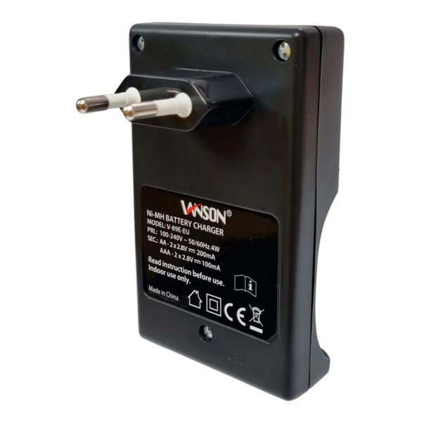 VANV89E_02.jpg.jpg Cargador Para 2 o 4 Pilas Ni-MH AA/AAA Vanson V-89E