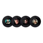 Set 4 Posavasos De Vinilo Retro Musique Vb03w