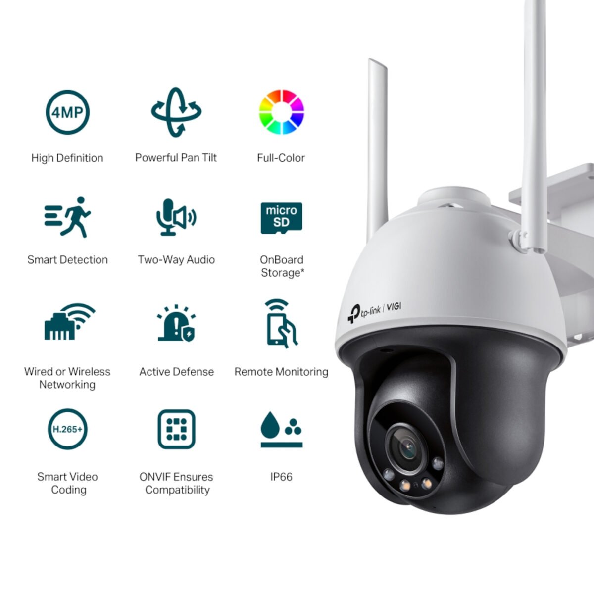 Cámara Seguridad Ext Tp-Link Vigi C540 360° Wi-Fi Color Día Noche 2K 4mp - Imagen 4
