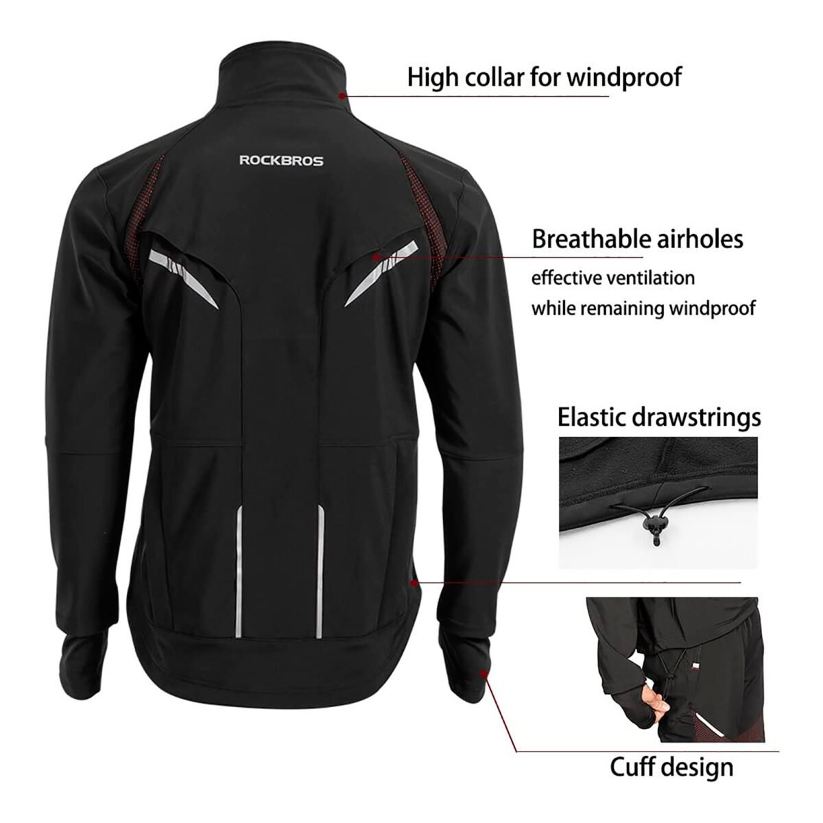 Campera Impermeable Rockbros Cintas Reflectivas Xxxxl - Imagen 2