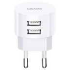 Cargador USB T20   2 USB  2.1A  Blanco (sin cable)  CC080  USAMS