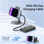 Power Bank 10000mAh   20W  Cable Retráctil  Lightning  Negro  CD225 USAMS - Imagen 3