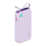 Power Bank 10000mAh   Cable Retráctil  Tipo C  Violeta  CD224 USAMS