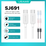 Cable de Datos USB C a USB C SJ691   1M  Negro  USAMS - Imagen 2