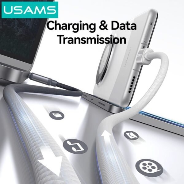 dlimgs.php_-1101.jpg Cable de Datos USB C a USB C Bicolor PD 60W 1.2M Blanco/Negro SJ756 USAMS