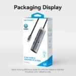 Estación de acoplamiento USB-C a HDMI/USB 3.0x3/USB 3.2 Gen 1 Tipo C/PD   Aluminio Gris  0.15M  TGMHB  Vention - Imagen 3
