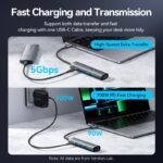 Estación de acoplamiento USB-C a HDMI/USB 3.0x3/USB 3.2 Gen 1 Tipo C/PD   Aluminio Gris  0.15M  TGMHB  Vention - Imagen 13