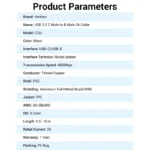 Cable de Impresora USB-C 2.0 a USB-B   Macho/Macho / 2A / 1M  Negro  CQUBF Vention - Imagen 3