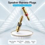 Conector Banana para Parlantes   x2 / Chapado en oro  BFDJ0-2  Vention - Imagen 2